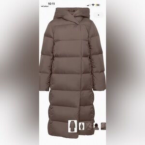 Babaton Taupe Long Quilted duvet puffer